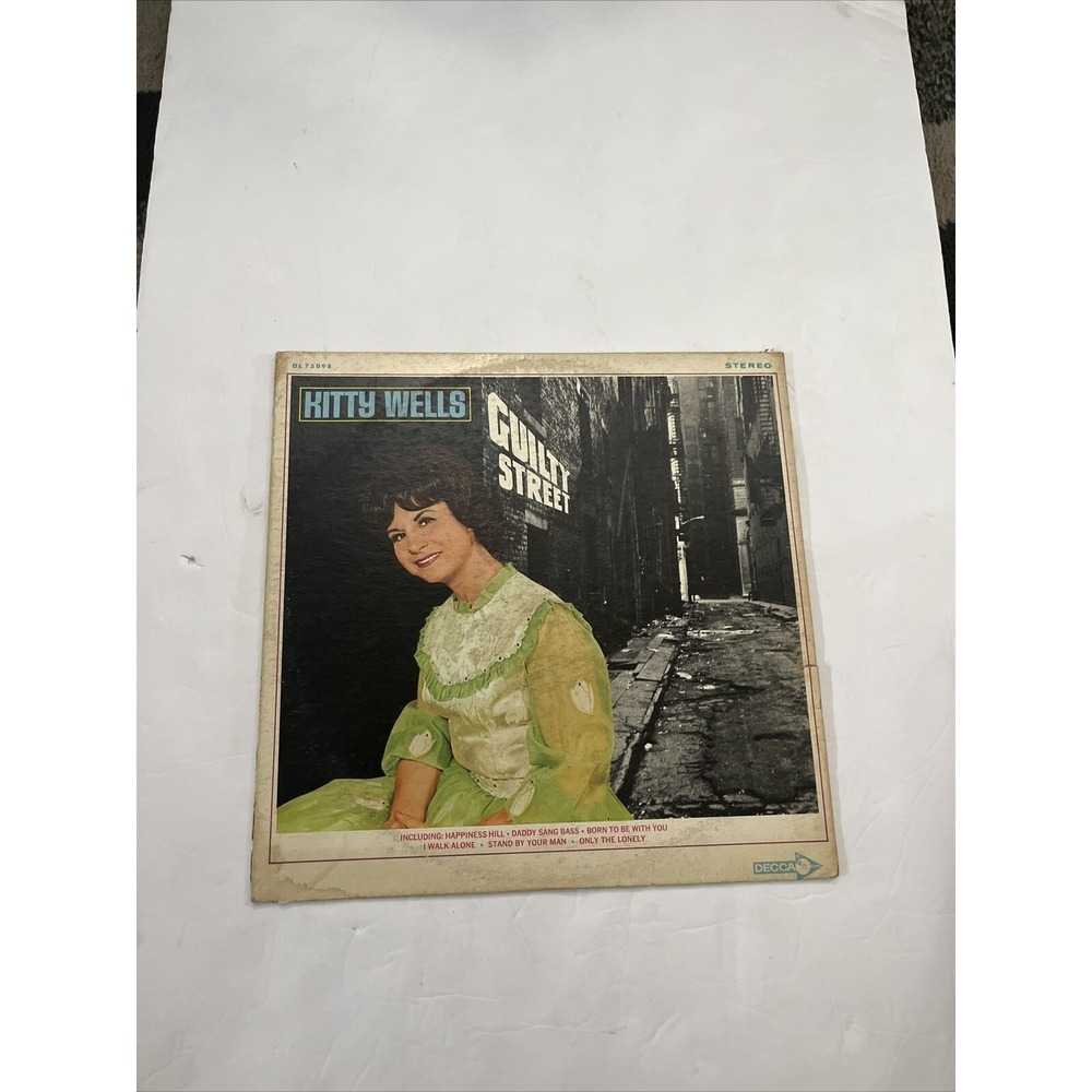 KITTY WELLS.ORIGINAL 1969 VINYL LP.GUILTY STREET.COUNTRY